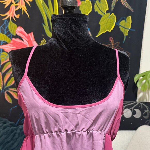 Urban Outfitters Sparkle & Fade Empire Mini Slip Dress, Pink/Rose, Large - Picture 6 of 13